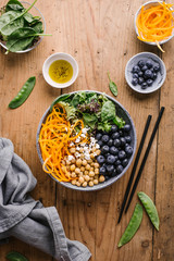 Buddha bowl salad with fresh vegetables