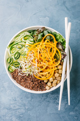 Buddha bowl salad with fresh vegetables