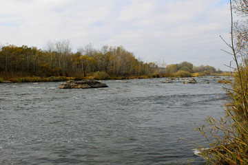 River Southern Bug in Ukraine on autumn
