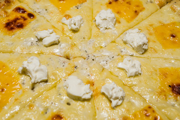 Very tasty fresh pizza from the pizzeria. Various fillings