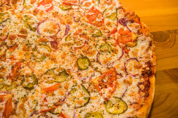 Very tasty fresh pizza from the pizzeria. Various fillings