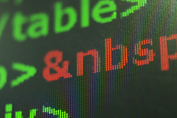 Programming code abstract screen of software developer. Computer script. close up on texture...