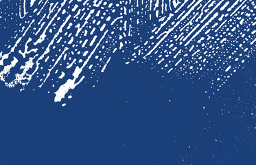 Grunge texture. Distress indigo rough trace. Extra background. Noise dirty grunge texture. Curious a