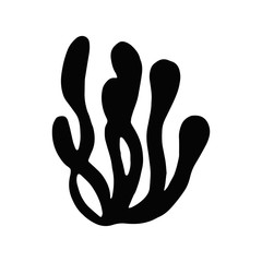 seaweed kelp. isolated object. sea plant silhouette