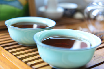 Black tea in teacups