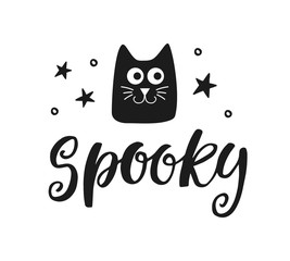 Spooky Halloween Party Poster with Handwritten Ink Lettering