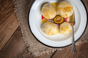 Sweet plum dumplings.