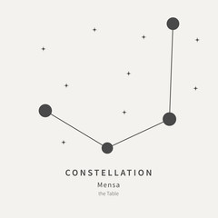 The Constellation Of Mensa. The Table Mountain - linear icon. Vector illustration of the concept of astronomy.