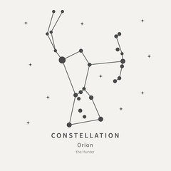 The Constellation Of Orion. The Hunter - linear icon. Vector illustration of the concept of astronomy. - obrazy, fototapety, plakaty