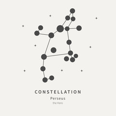 The Constellation Of Perseus. The Hero - linear icon. Vector illustration of the concept of astronomy.