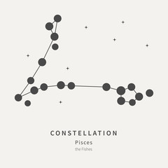 The Constellation Of Pisces. The Fishes - linear icon. Vector illustration of the concept of astronomy.