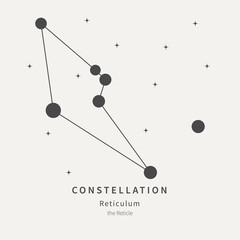 The Constellation Of Reticulum. The Reticle - linear icon. Vector illustration of the concept of astronomy.