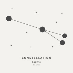 The Constellation Of Sagitta. The Arrow - linear icon. Vector illustration of the concept of astronomy.