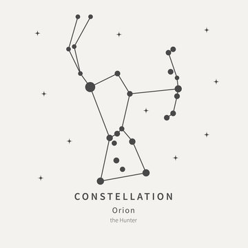 The Constellation Of Orion. The Hunter - linear icon. Vector illustration of the concept of astronomy.
