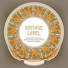 Round Vintage Frame Label for Products or Cosmetics