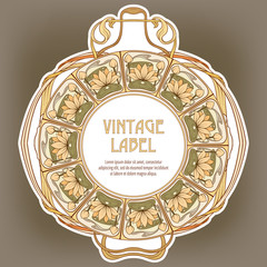 Round Vintage Frame Label for Products or Cosmetics