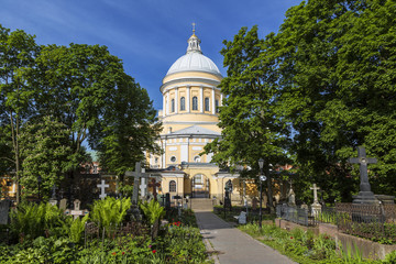 Trinity Cathedral of Alexander Nevsky Lavra and St. Nicholas necropolis, St. Petersburg, Russia