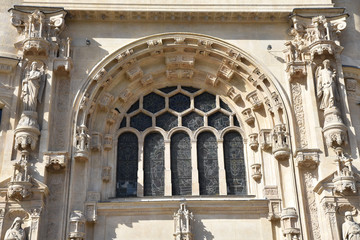 Détail du grand portail de l'église Saint-Eustache à Paris, Frnce