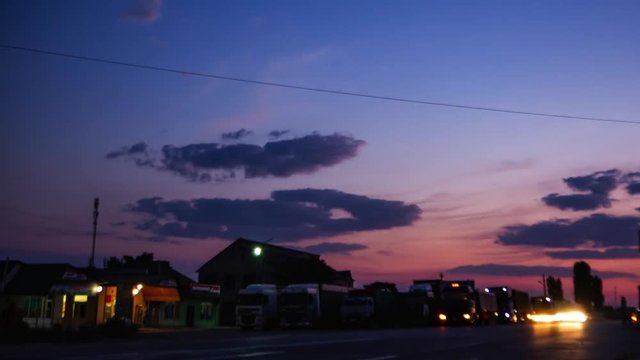 Route dawn time-laps