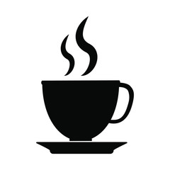 Coffee cup icon in flat style. Coffee cup icon isolated on white background. Coffee cup icon vector illustration.