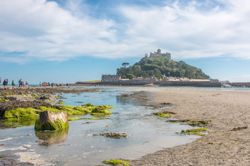 St. Michael’s Mount at rising tide Marazion Cornwall South England