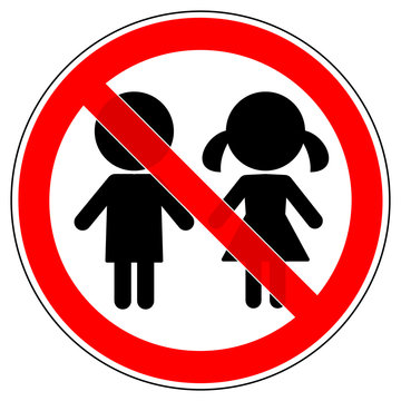 srr432 SignRoundRed - german - Verbotszeichen: F&uuml;r unbefugte Personen / Kinder: (Fu&szlig;g&auml;nger) Zutritt verboten - english - prohibition sign - no admittance - children / kids (pedestrian) xxl red g6516
