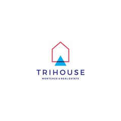 trihouse triangle house home mortgage real estate logo vector icon