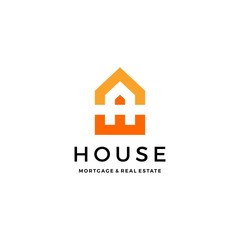 A letter house home mortgage real estate logo vector icon