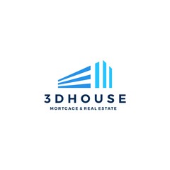 Fototapeta premium 3d perspective house home mortgage architecture logo vector icon