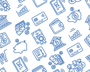 Finance Icons Seamless Background