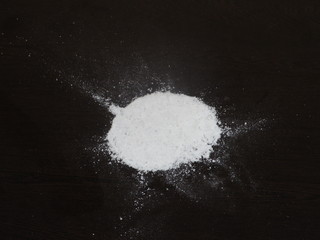 Alum Powder on Wooden Background, Fitkari Powder, White powder on Wooden Background