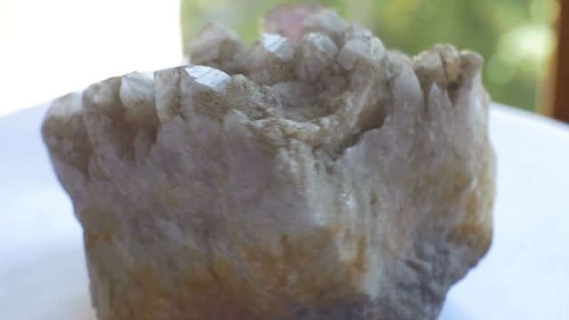 View of Amethyst Quartz geological rock sample.