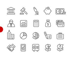 Business and Finance Icons // Red Point Series - Vector line icons for your digital or print projects.
