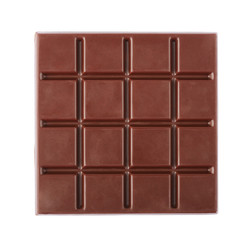 Dark chocolate bar isolated on white background