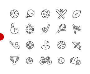 Sports Icons // Red Point Series - Vector line icons for your digital or print projects.