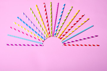 Obraz premium Colorful drink straws for background
