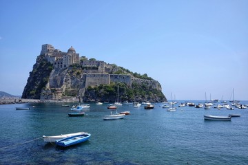 Fototapeta na wymiar Aragonese castle of Ischia in Italy