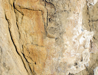 Layered texture of ferruginous sandstone close-up.