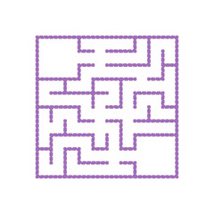 A colored square labyrinth with an entrance and an exit. Simple flat vector illustration isolated on white background. With a place for your drawings