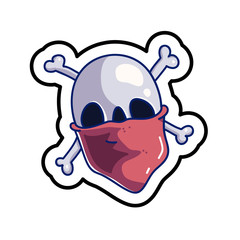 Fashion patch skull badge