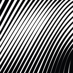 Obraz premium Abstract Warped Black and White Lines Background