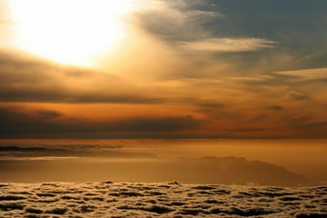 Island Between Clouds And Sky