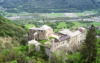Quart Castle Trail, Medieval Castle at Quart Village, Aosta Valley, Italy
