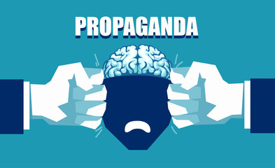 Mind control and propaganda concept. - obrazy, fototapety, plakaty