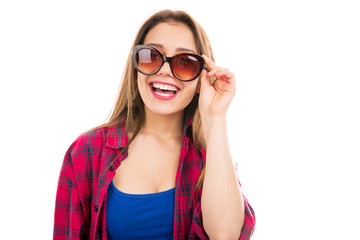 Trendy modern woman in sunglasses