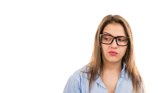 Expressive jealousy woman looking away