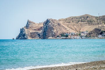 Jebha island and waves and rocks