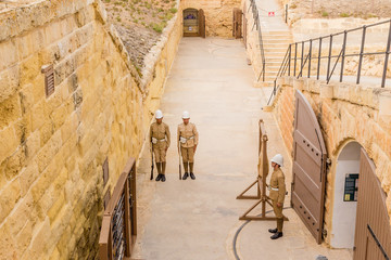 Kalkara, Malta. Costume performance at Fort Rinella (1879-1884)