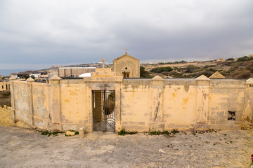 Kalkara, Malta. Old church and cemetery