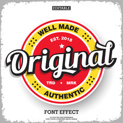 Original label badge for product logo with retro style